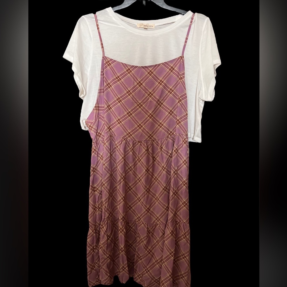 Tiered Plaid Tank Dress